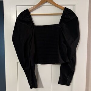 Levi's Elegant Black Puff Sleeve Blouse